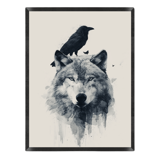 Wolf and Raven Art Print