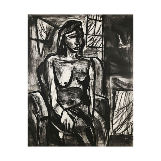 22: Seated Woman Expression Printed Poster