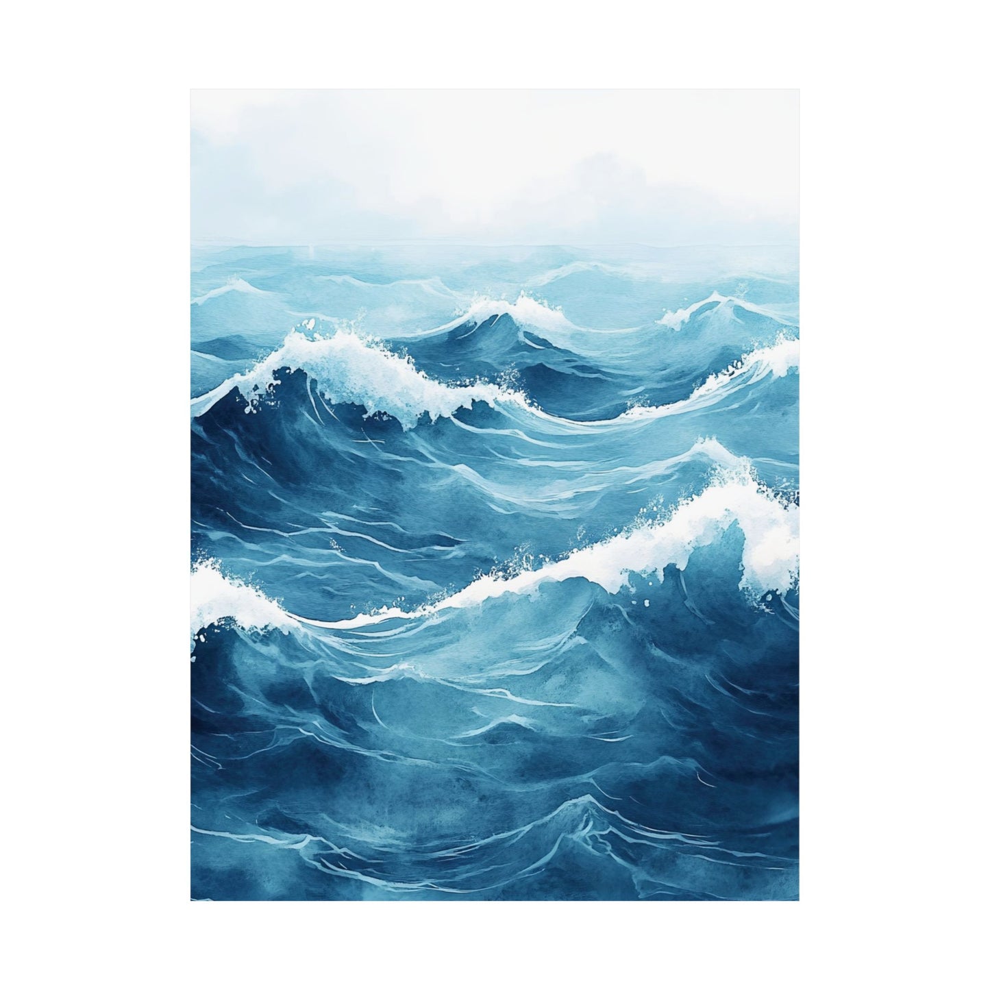 Watercolor Ocean Waves Printed Poster