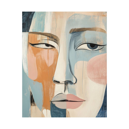 Blue Ochre Woman Wall Art Poster