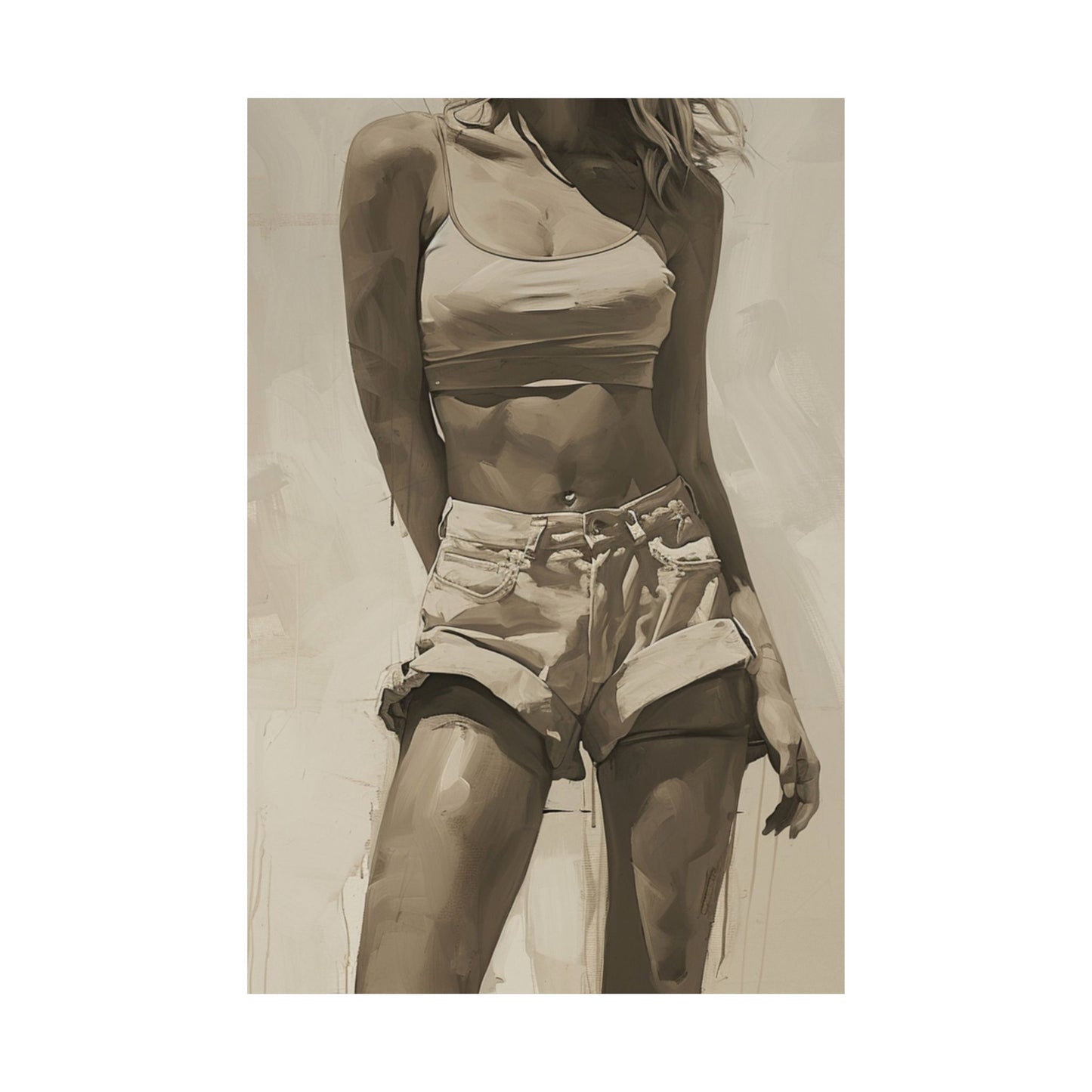 Minimalist Summer Figure Printed Poster