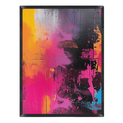 Abstract art piece with vibrant colors on a black background
