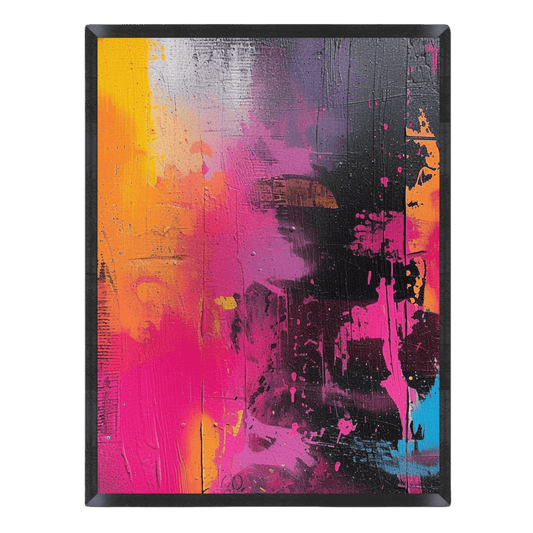 Abstract art piece with vibrant colors on a black background