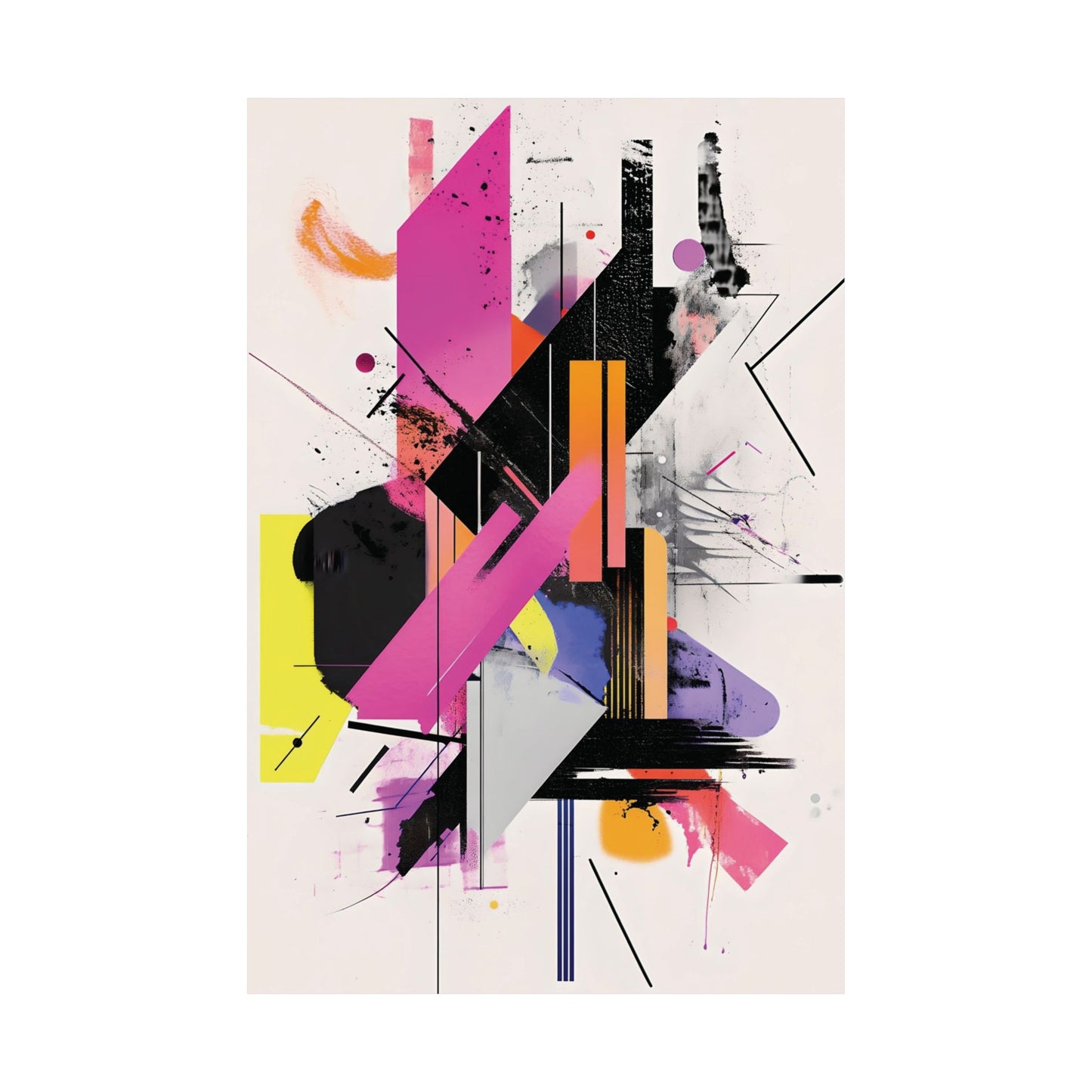 Vibrant Cyberpunk Shapes Printed Poster