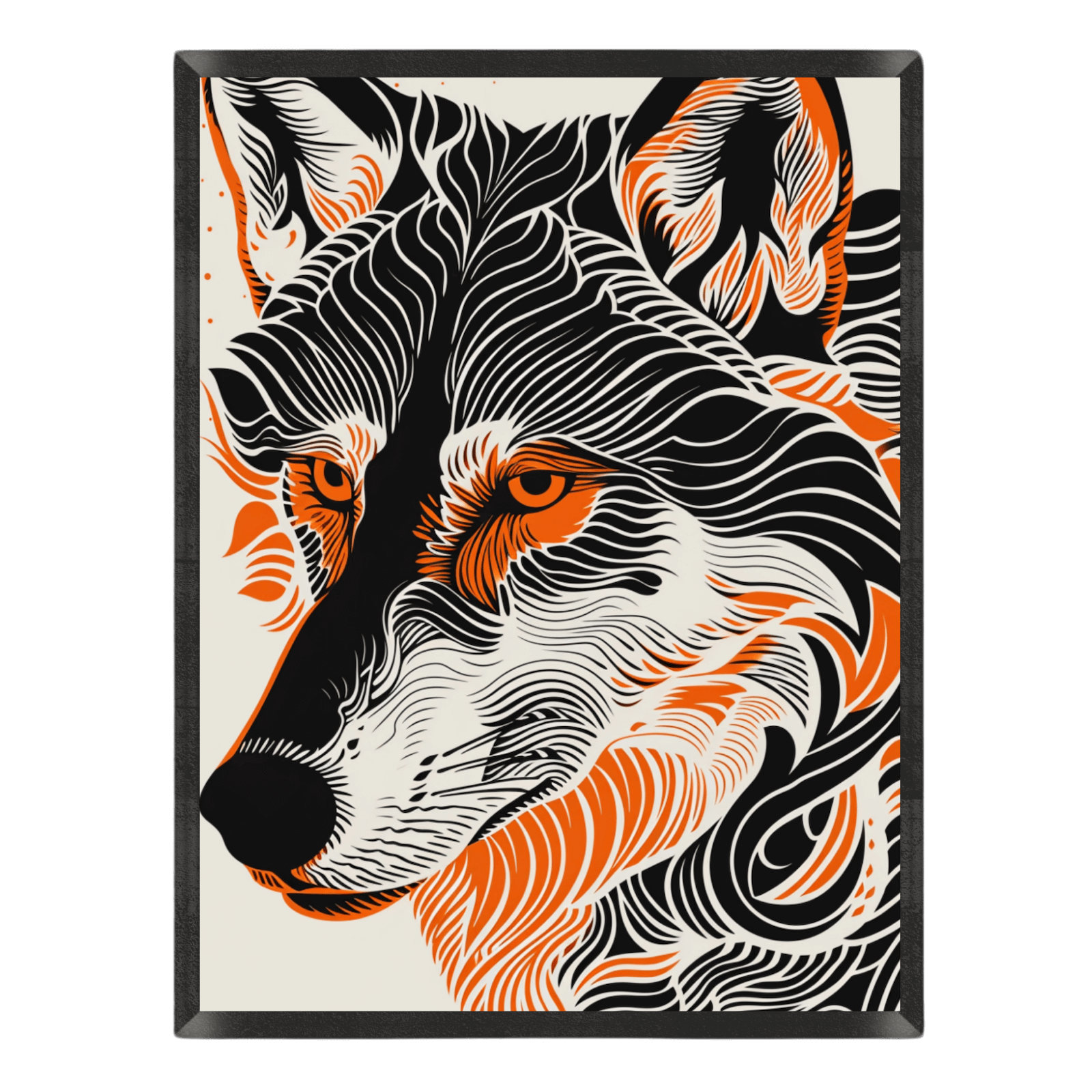 Wild Wolf Abstract Lines