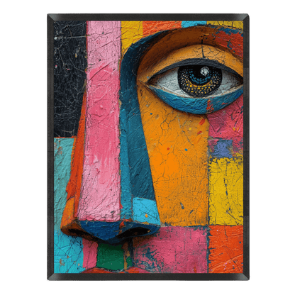 Color Block Face Art Poster