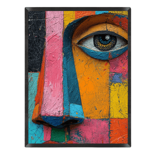 Color Block Face Art Poster