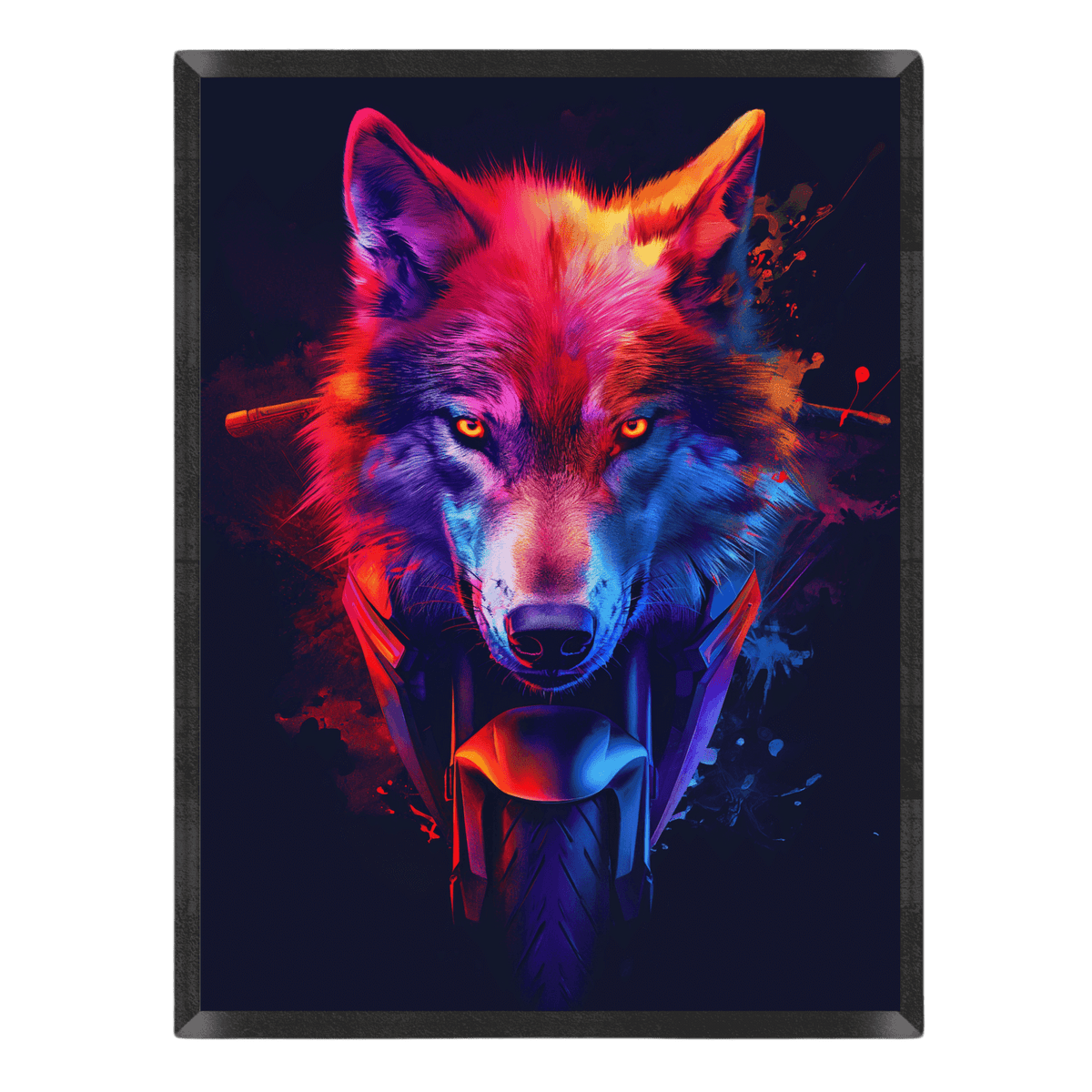 Neon Wolf Rider Poster