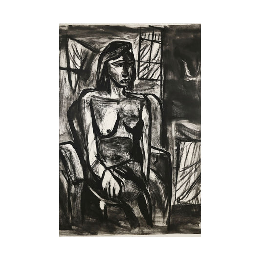 22: Seated Woman Expression Printed Poster