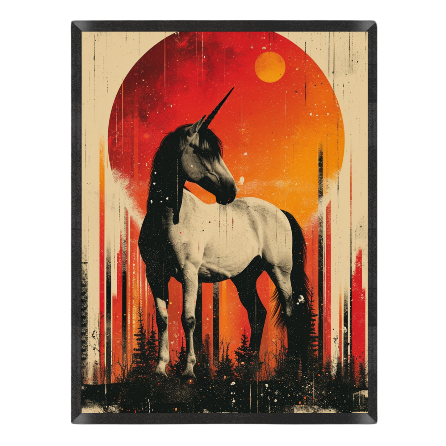 Crimson Eclipse Unicorn Poster