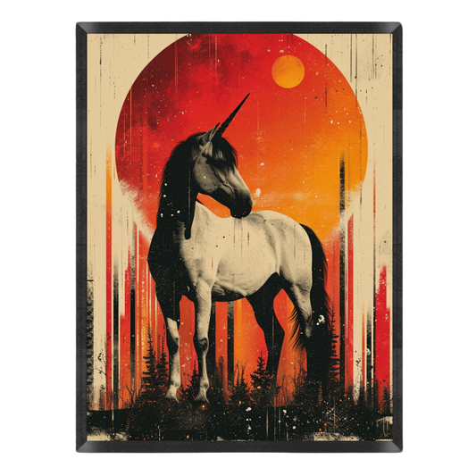 Crimson Eclipse Unicorn Poster