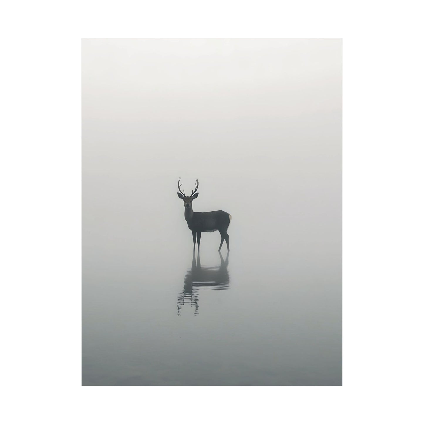 Serene Stag Reflection Printed Poster