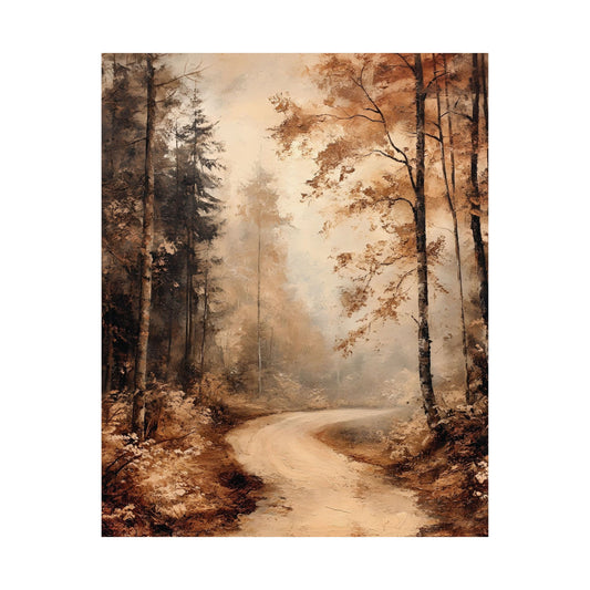 Rustic Autumn Woodland Printed Poster