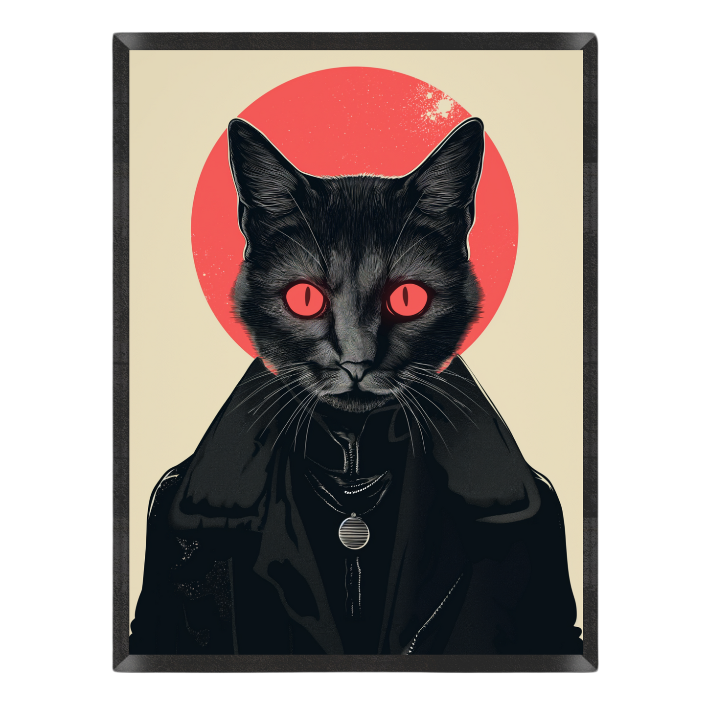 Goth Leather Jacket Cat Poster