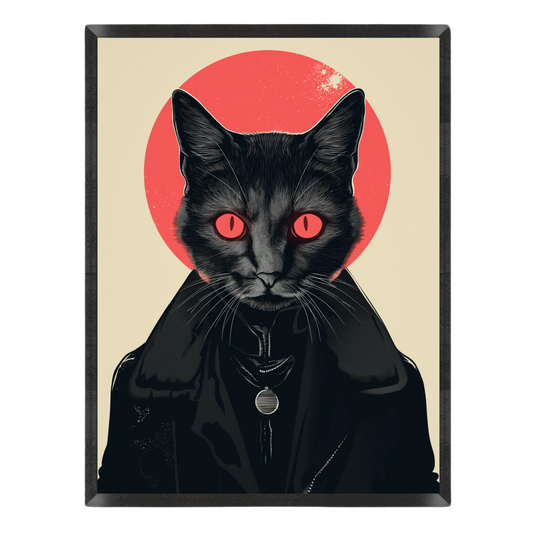 Goth Leather Jacket Cat Poster