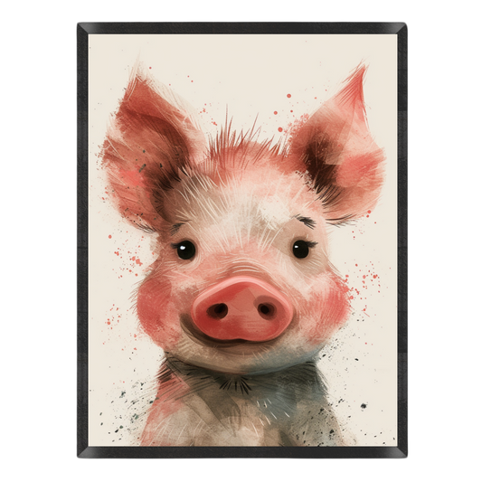 Watercolor Cute Piglet Poster