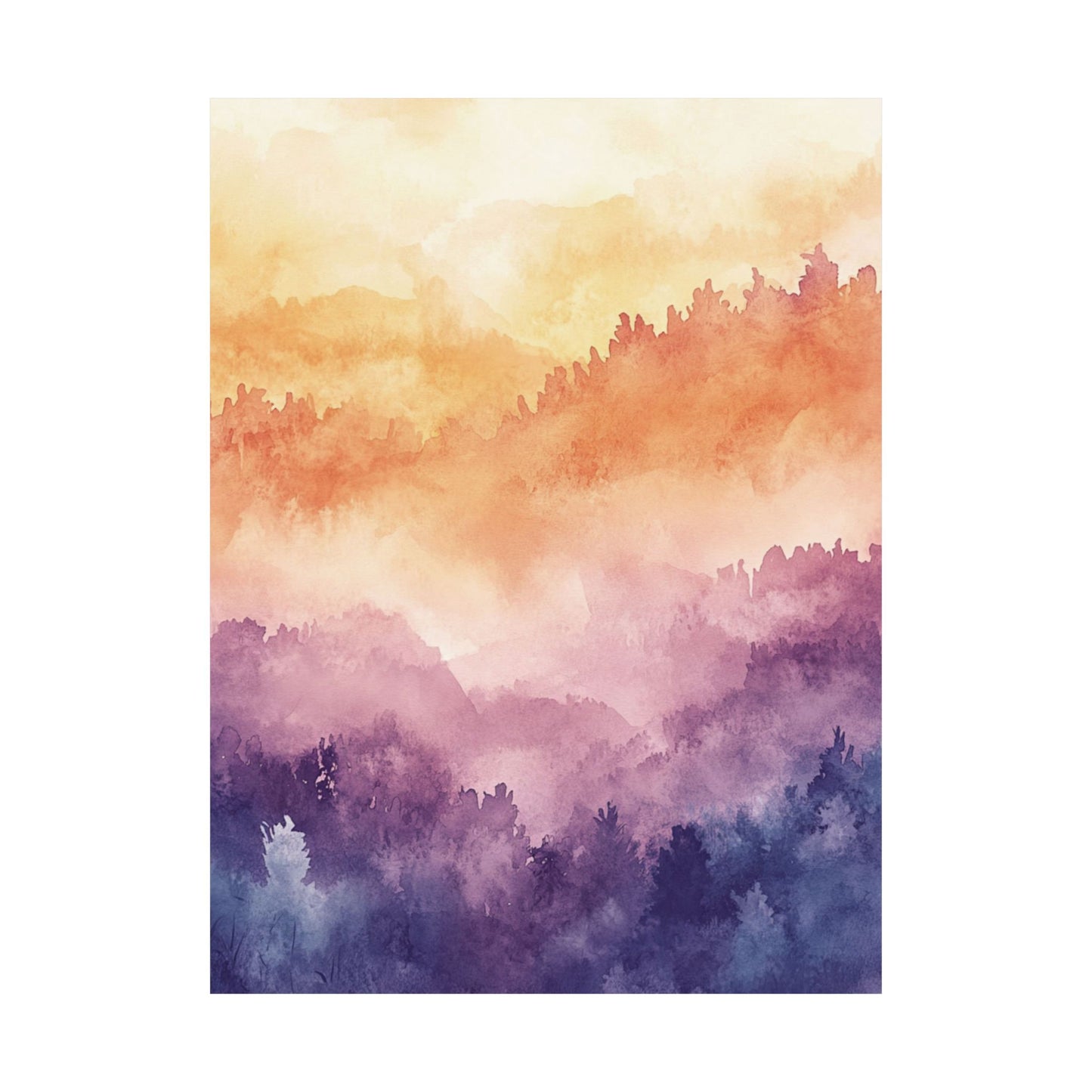 Misty Forest Sunset Poster