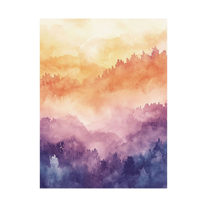 Misty Forest Sunset Poster