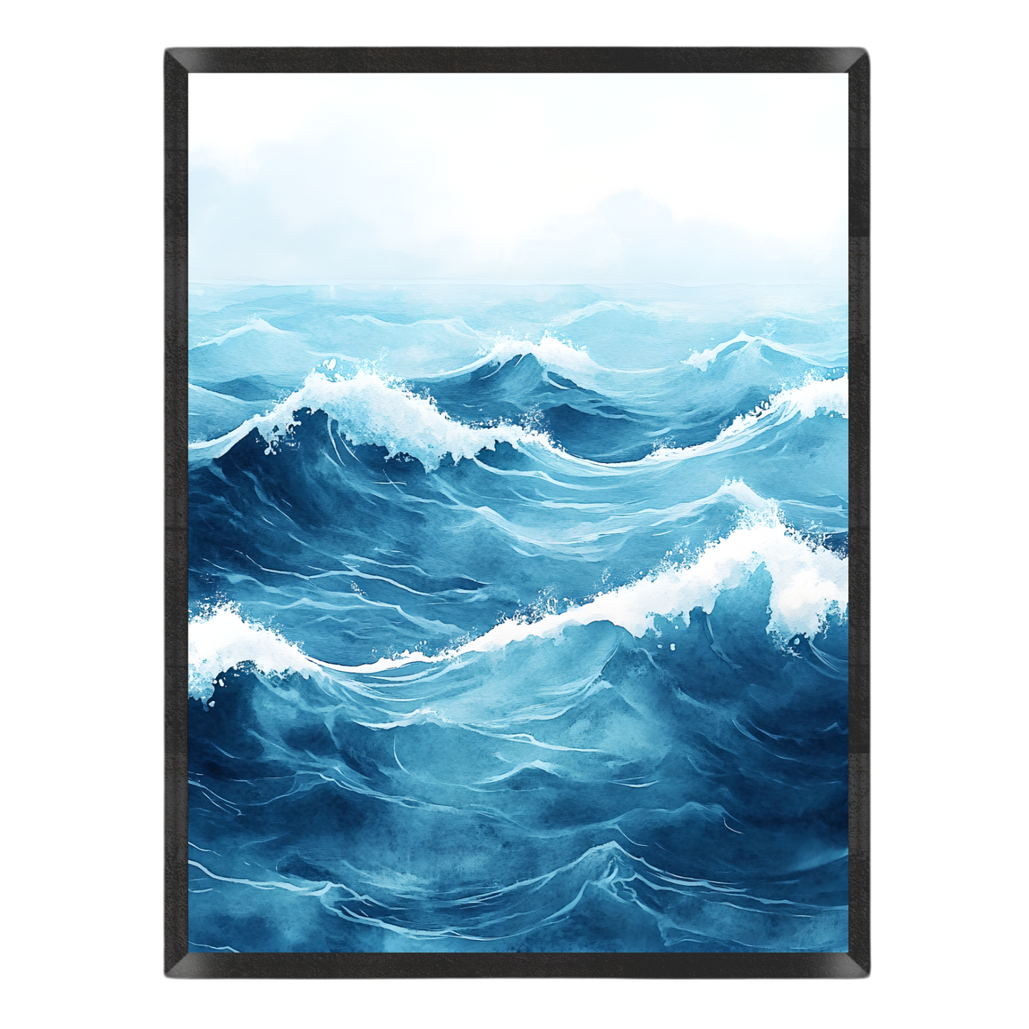 Watercolor Ocean Waves Poster
