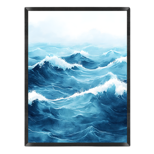 Watercolor Ocean Waves Poster