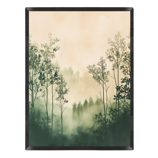 Misty Verdant Woodlands Poster