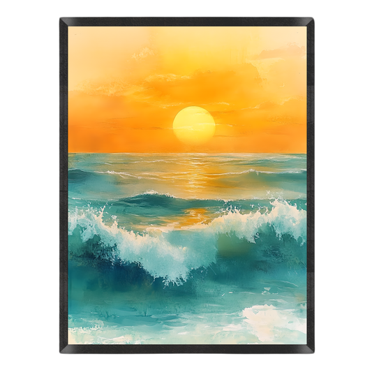 Waves of Golden Hour Poster