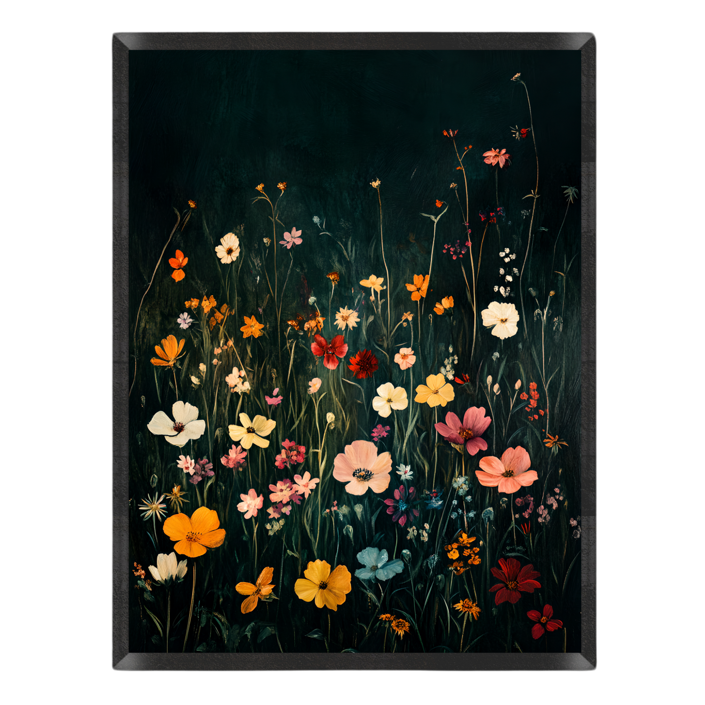 Night Meadow Wildflowers Poster