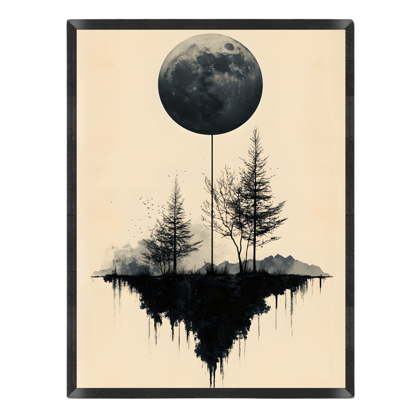 Minimalist Moon Landscape Poster