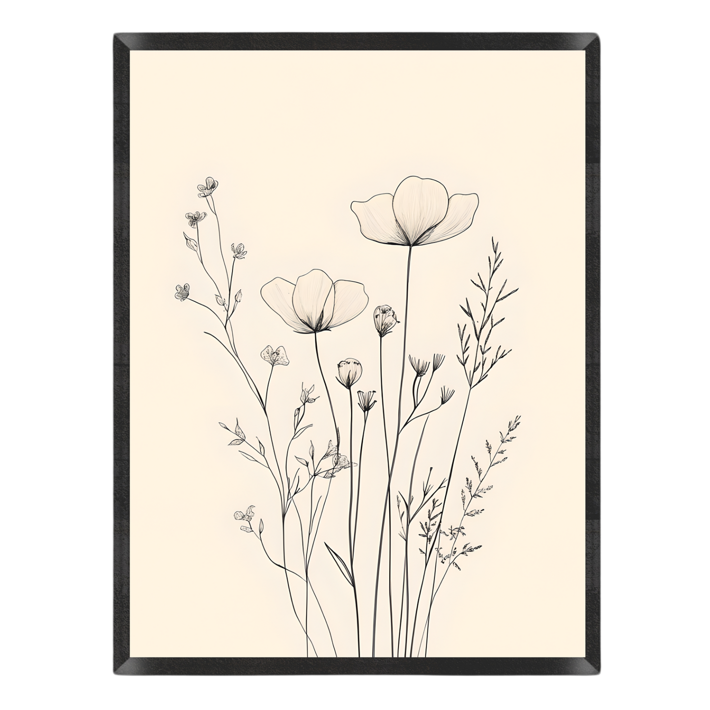 Delicate Wildflower Line Poster
