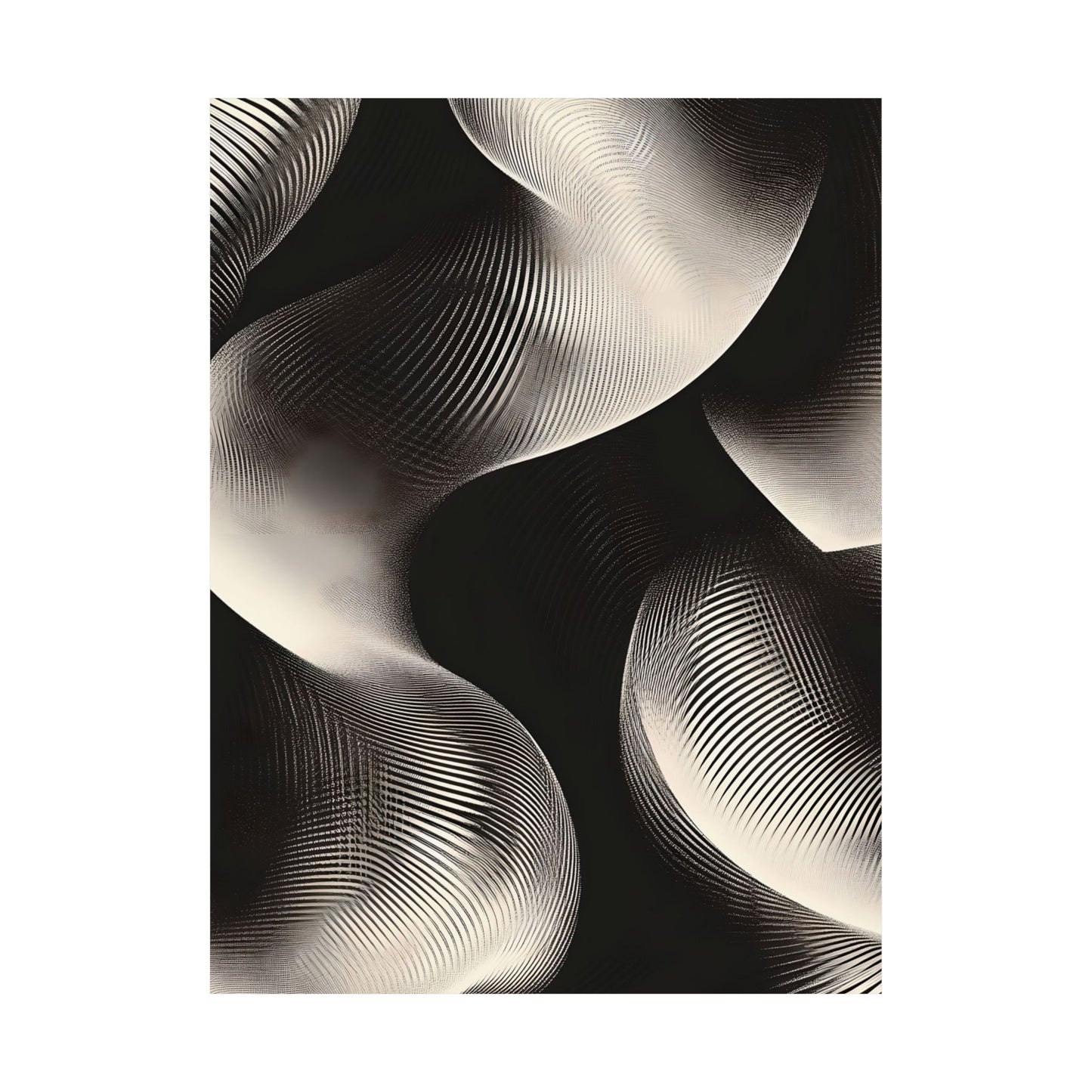 Abstract Kinetic Waves Printed Poster