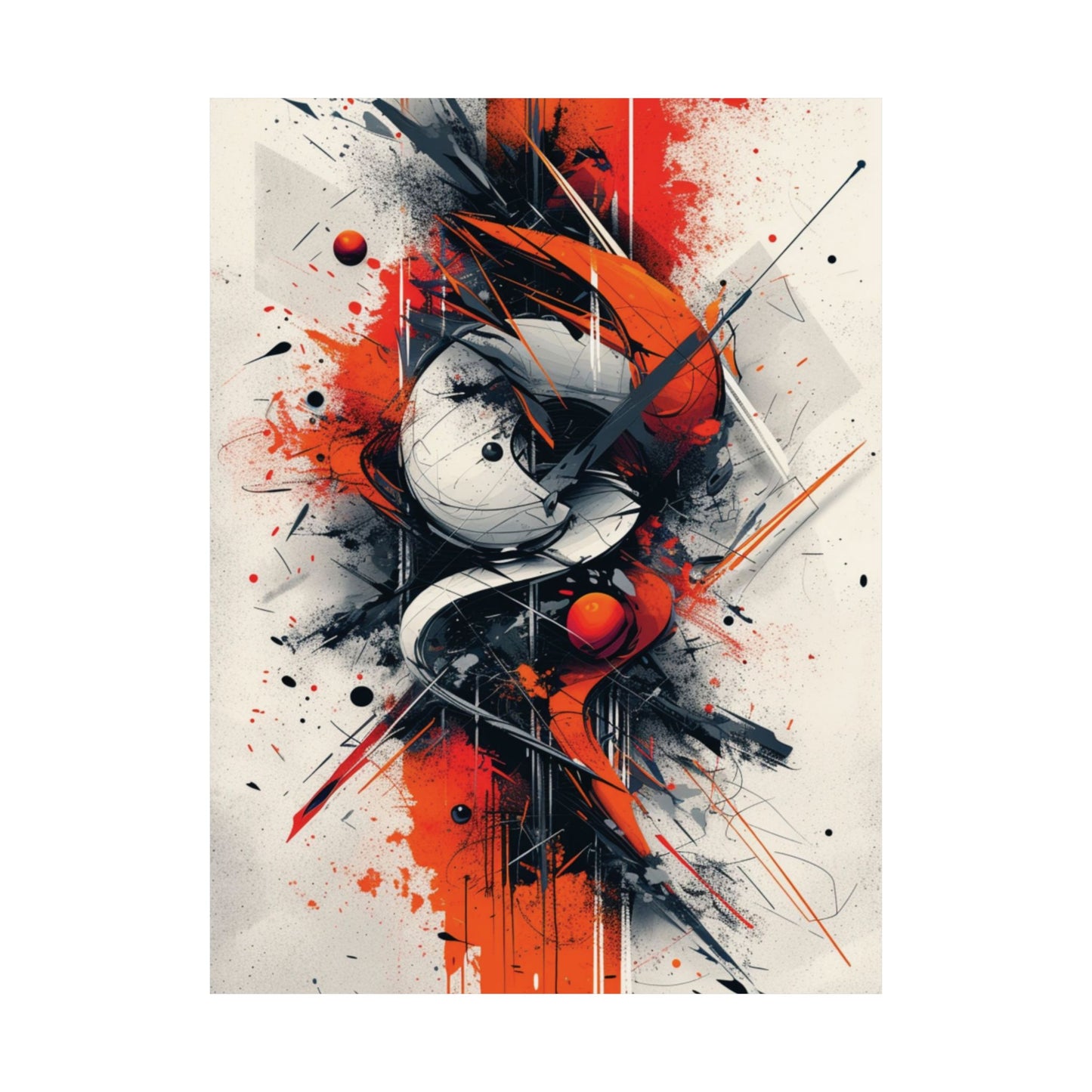 Abstract Energy Burst Printed Poster