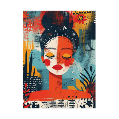 Boho Woman Portrait Poster
