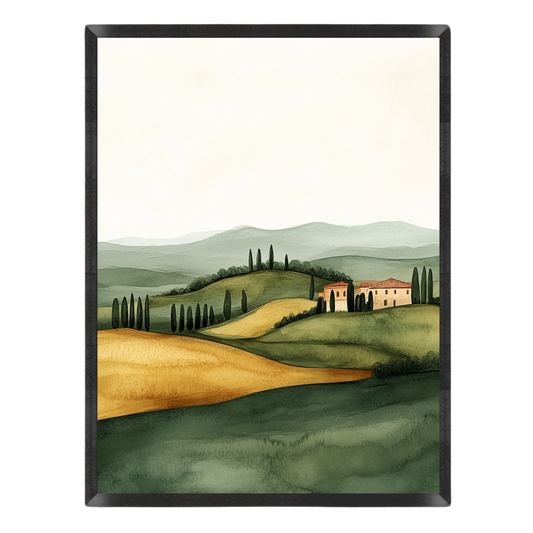 Mediterranean Rolling Fields Wall Art Poster