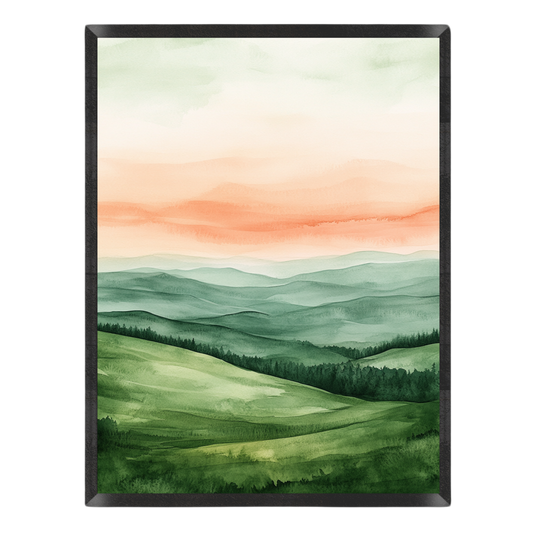 Peach Sky Hills Poster