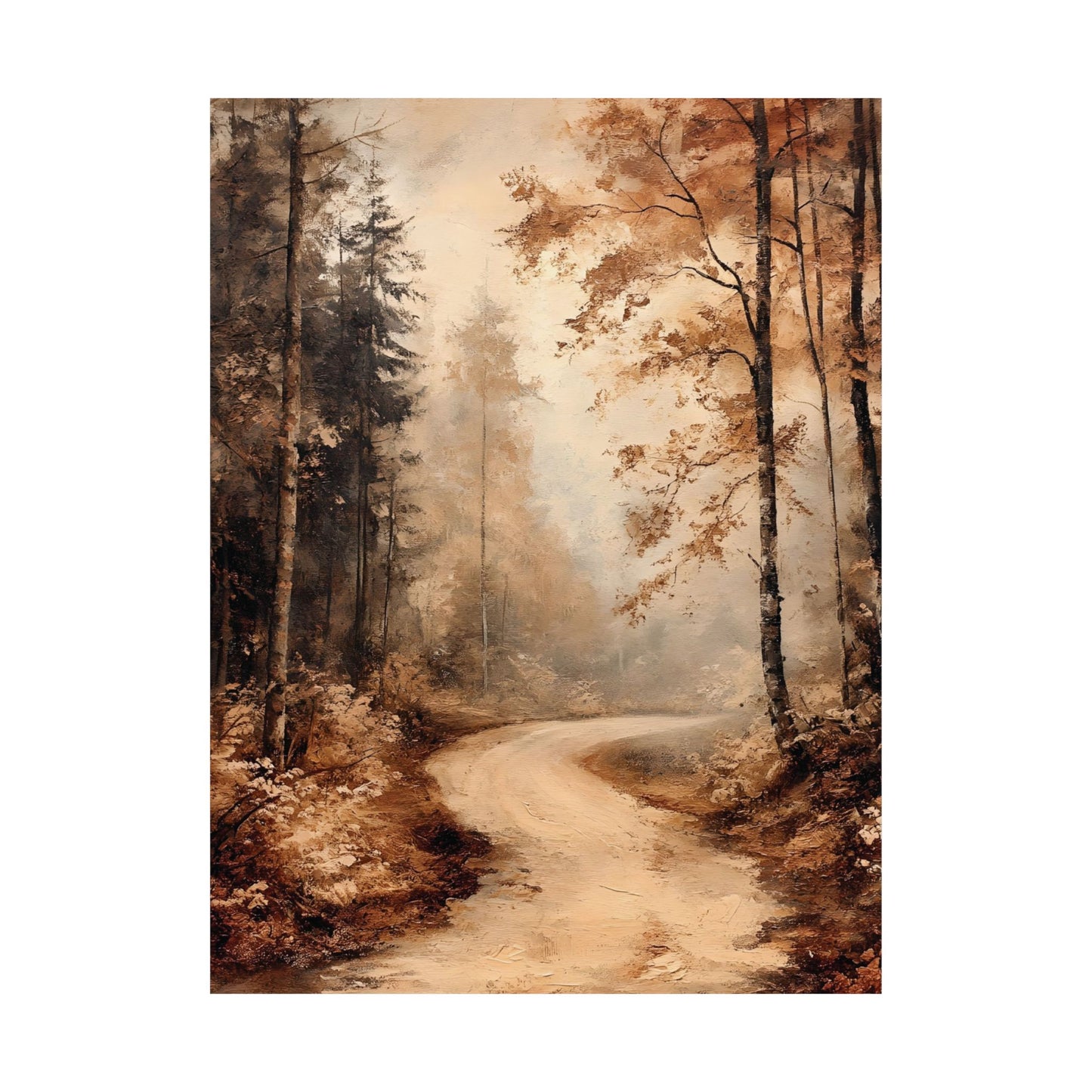 Rustic Autumn Woodland Printed Poster