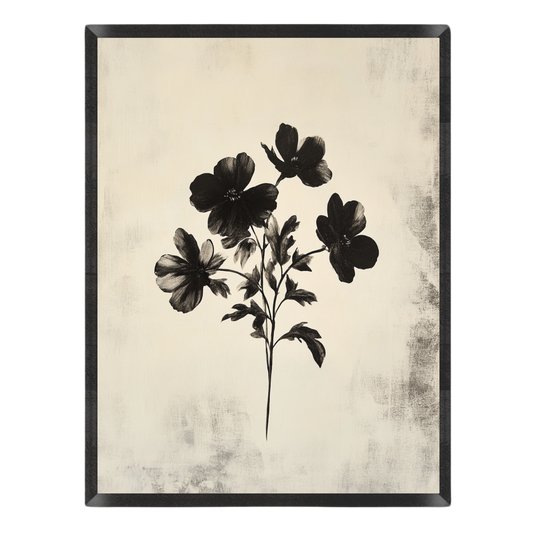 Vintage Dark Floral Poster