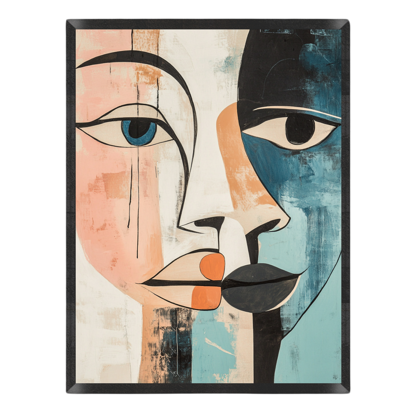 Cubist Split Face Poster