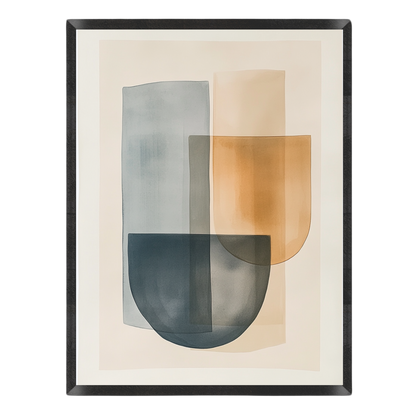 Muted Blue Amber Poster