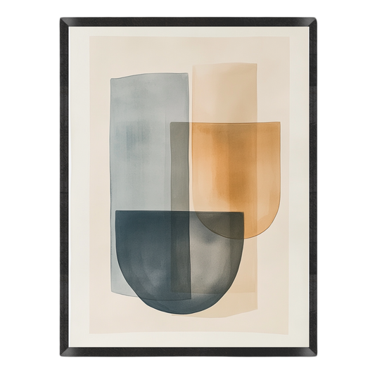 Muted Blue Amber Poster