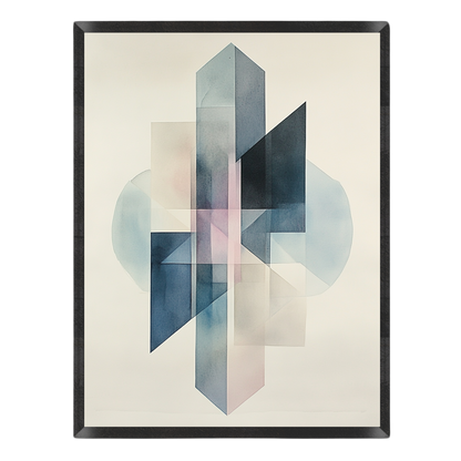 Geometric Crystal Watercolor Poster