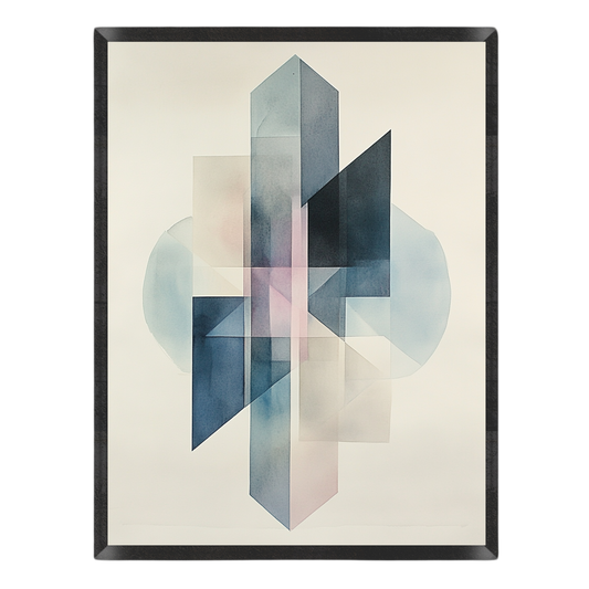 Geometric Crystal Watercolor Poster