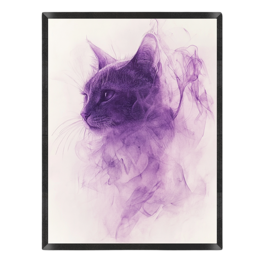Purple Smoke Cat Poster