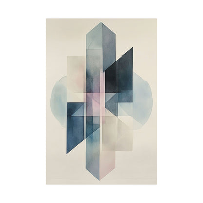 Geometric Crystal Watercolor Poster