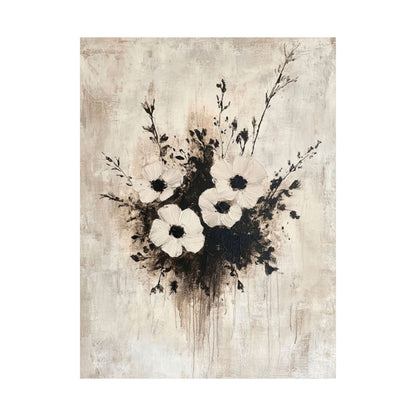Monochrome Anemone Bouquet Poster