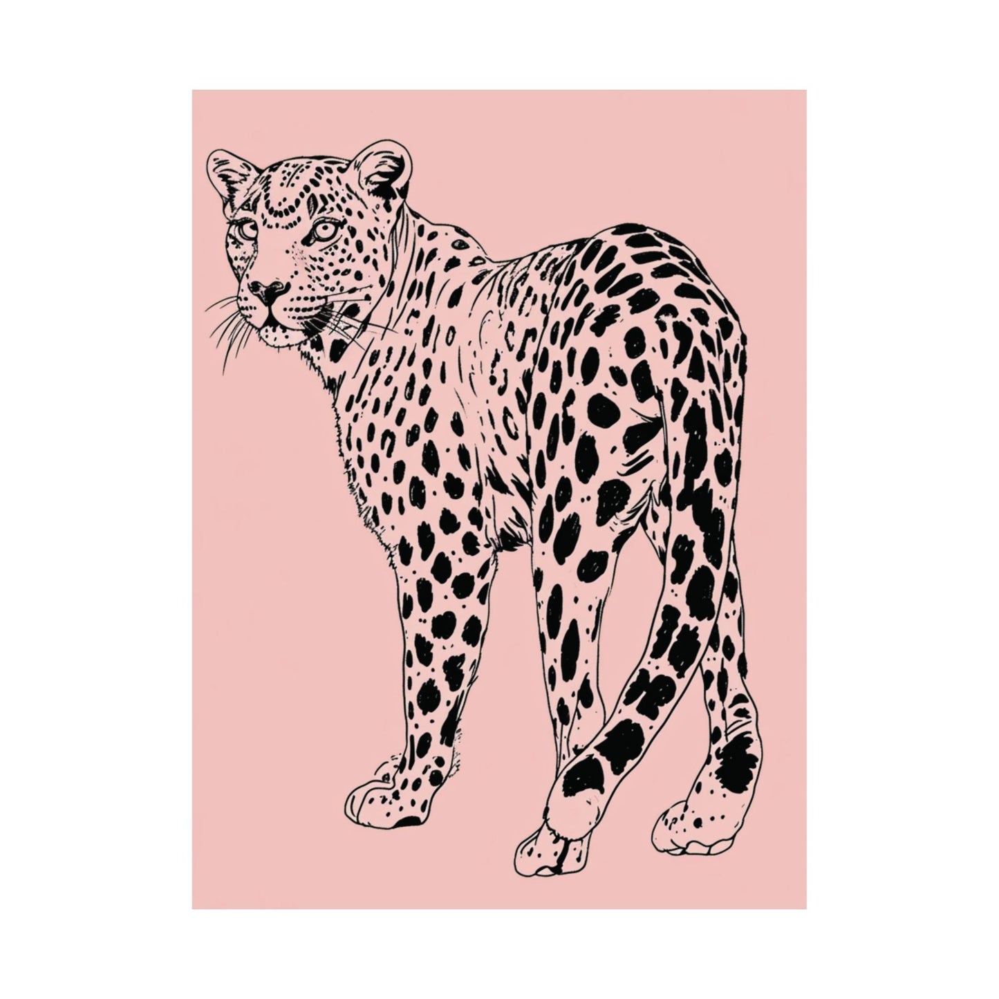 Pastel Leopard Glance Printed Poster