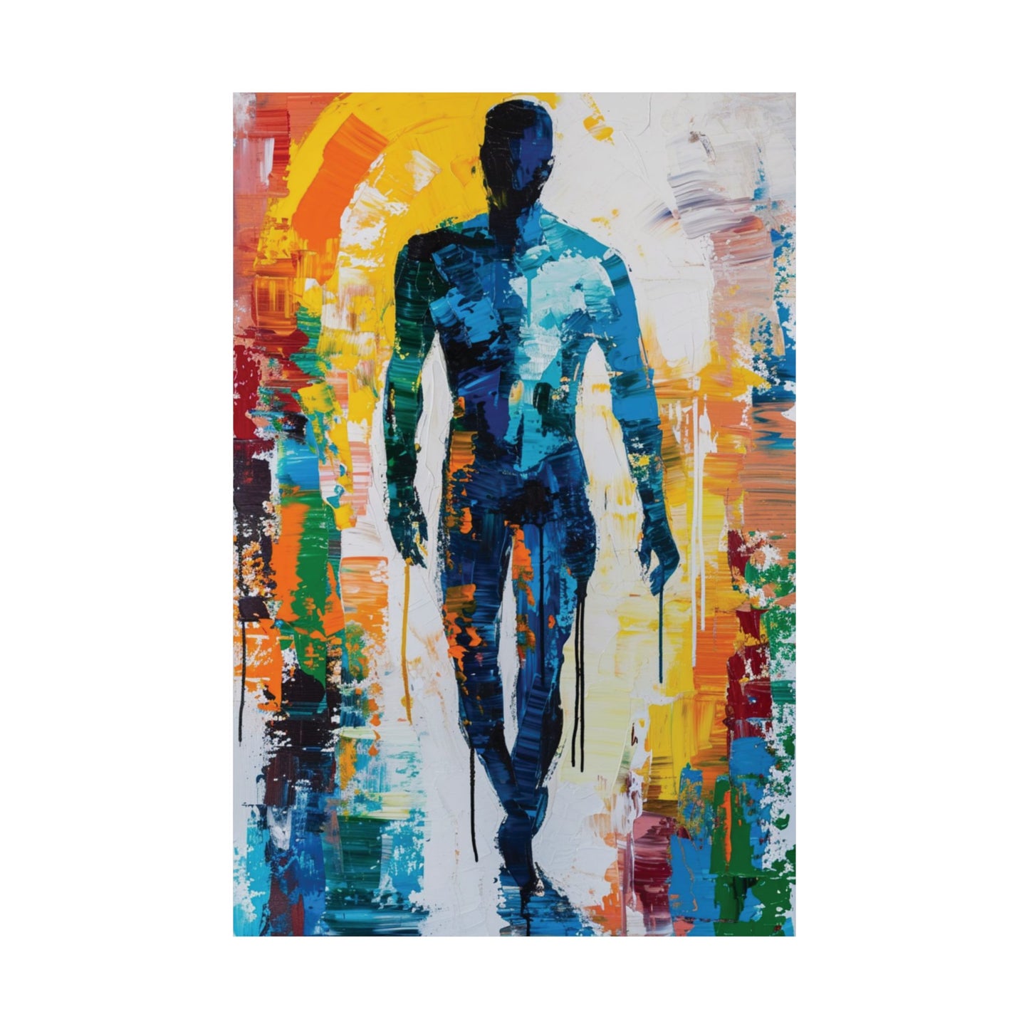 Abstract Man in Motion Printed Poster