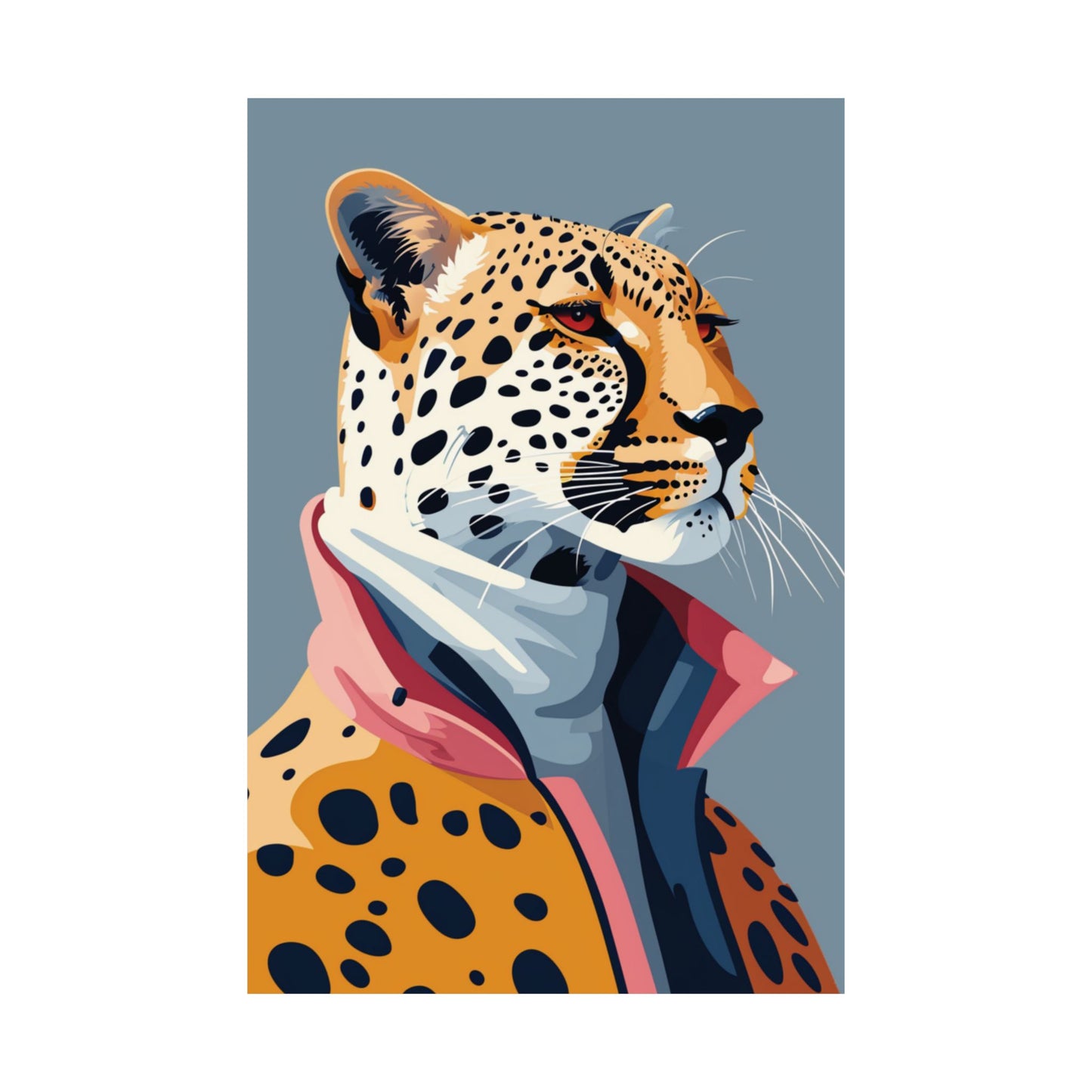 Stylish Cheetah Portrait Printed Poster