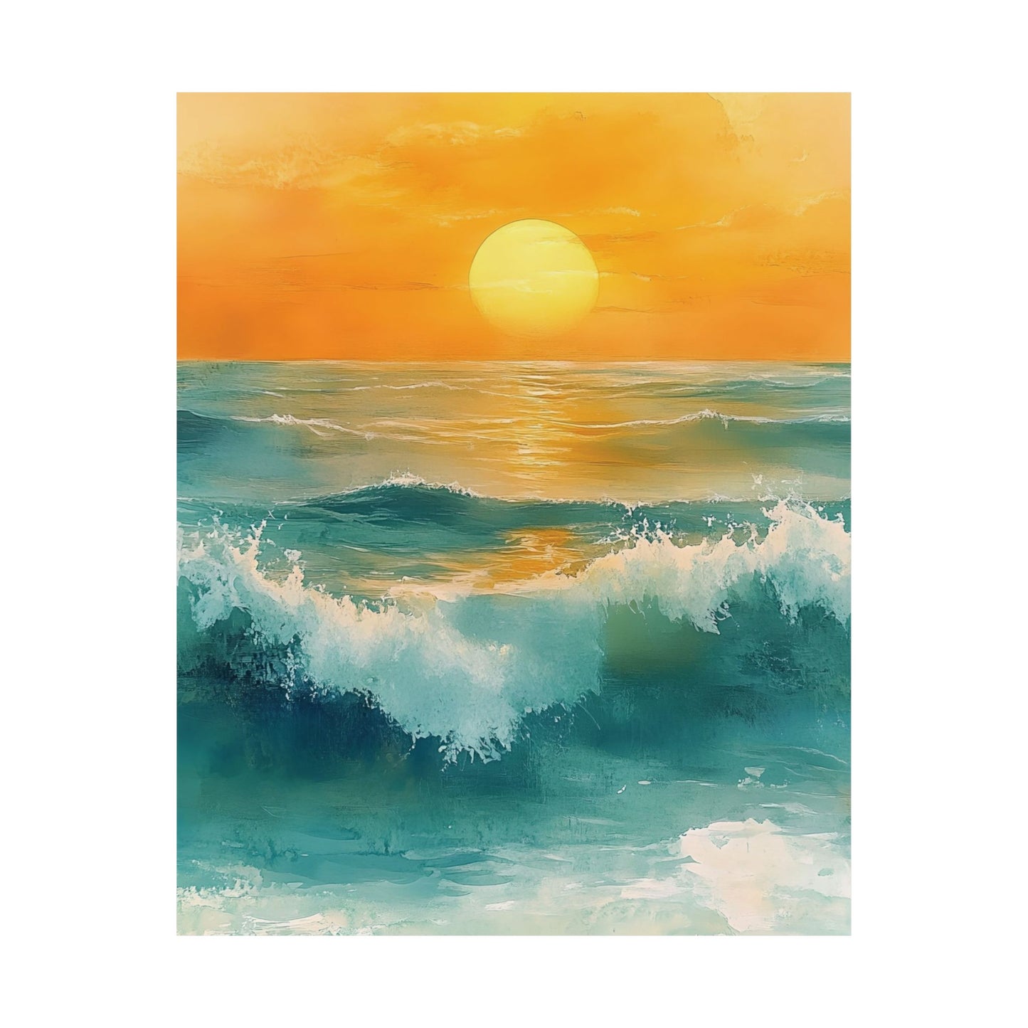 Waves of Golden Hour Printed Poster