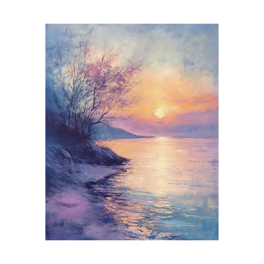 Pastel Coast Sunset Printed Poster