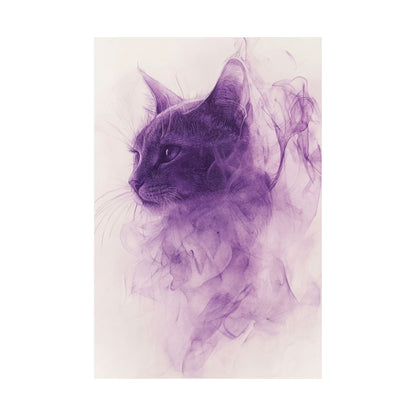 Purple Smoke Cat Poster